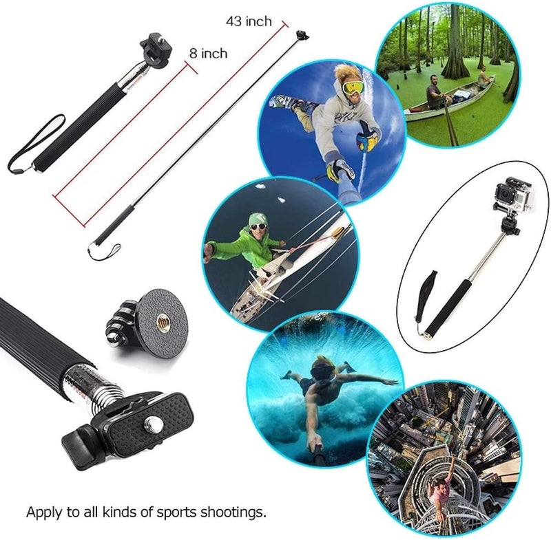 Reflex Camera 19-in-1 Action Camera Accessories Kit Compatible with GoPro Hero 13, 9-12, DJI Osmo Action 2, 3, 4, Pro 5, Insta360 Ace Pro/Ace Pro 2 and Other Sports Cameras & Durable Case - Image 4